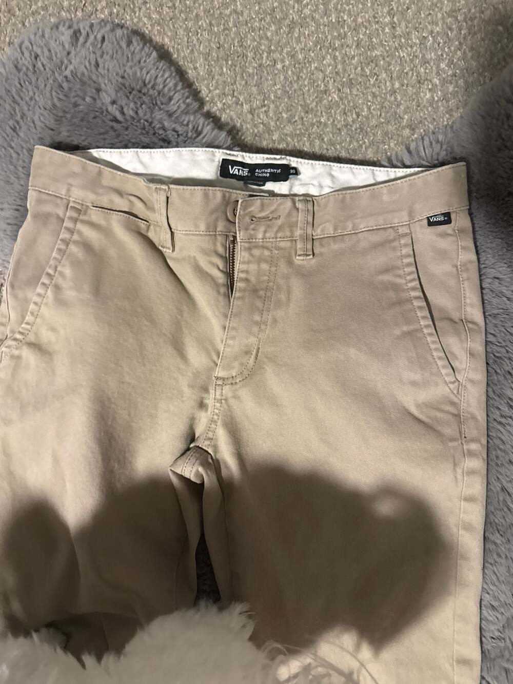 Vans Authentic Chino Slim Pants Size 30 Khaki Beige Skater Work Pants